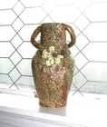 Large Antique Weller Pottery Silvertone Vase with Brown Trial Glaze 1920s