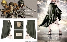 Attack on Titan Season 1-3 Survey Corps Iconique Skirt M Size Cosplay