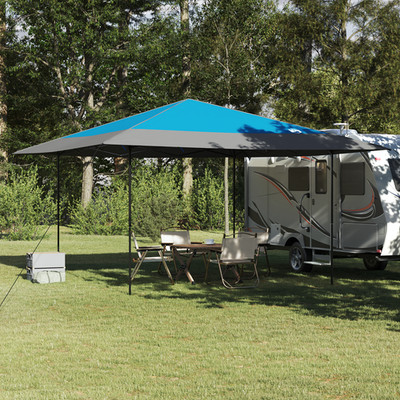 vidaXL Pavillon-Zelt Blau 400 x 400 x 227 / 236 / 245 cm Oxford Stoff
