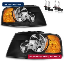 Headlights W/Bulbs for 2003-2006 Ford Expedition Halogen Headlights Assembly f