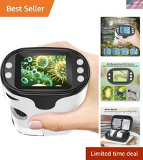 1000X Handheld Microscope for Kids 4K 2.0" Screen Rechargeable Mini Pocket Di...