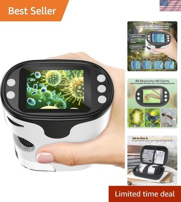 1000X Handheld Microscope for Kids 4K 2.0'' Screen Rechargeable Mini Pocket Di...