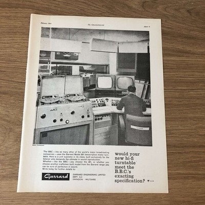 GRAM176 MAGAZINWERBUNG 11X8 GARRARD MODEL 301 PLATTENSPIELER