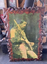 JIMI HENDRIX 1972 Wood Poster