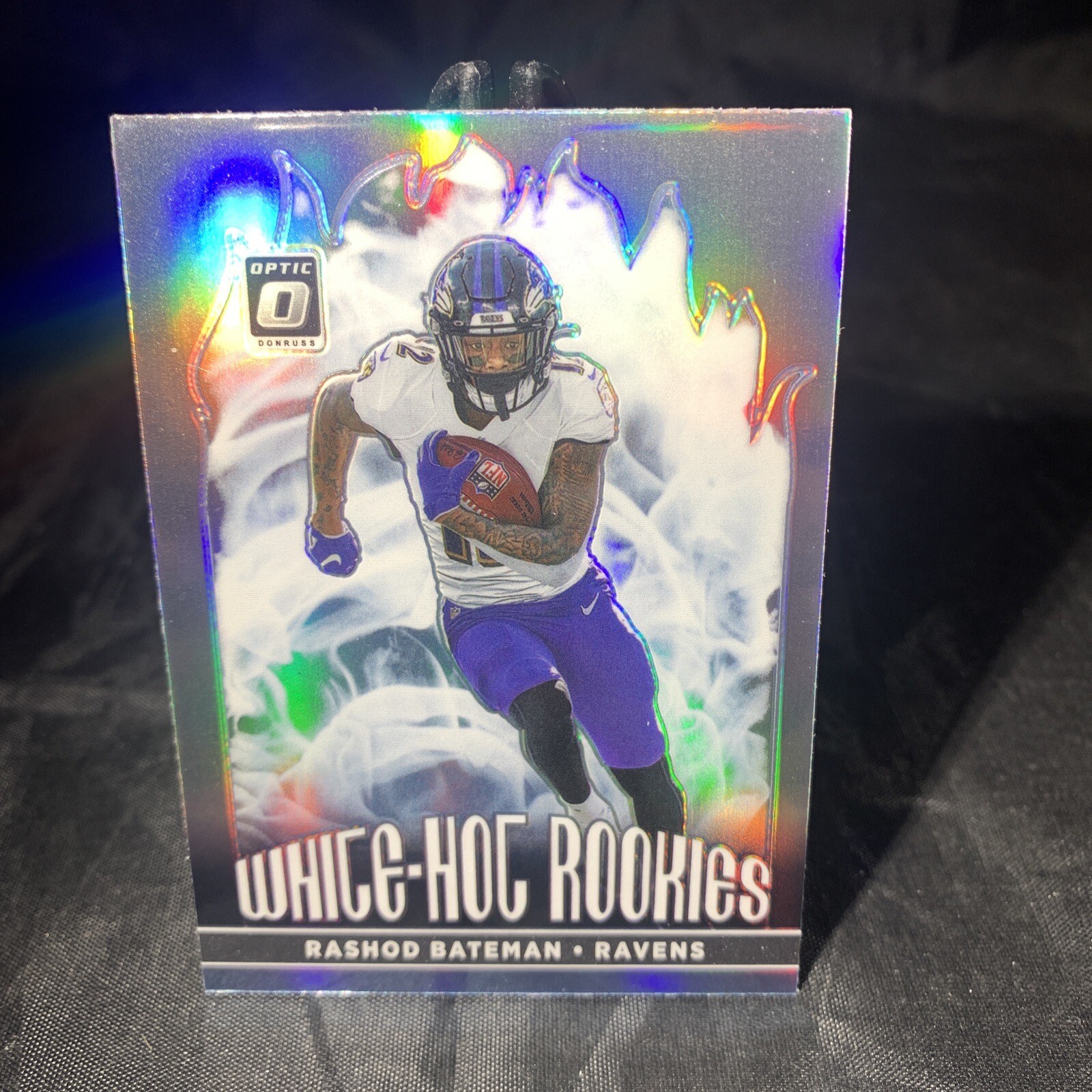 Rashod Bateman 2021 Optic White-Hot Rookies Silver Holo Prizm Insert Card Ravens