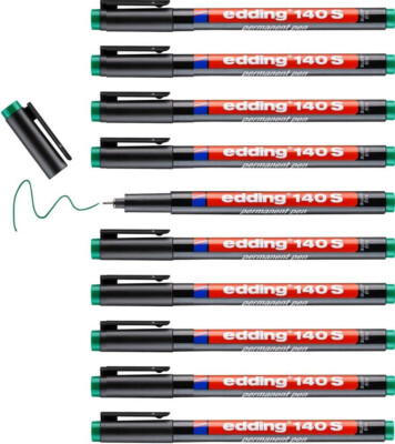 Edding 4-140004 permanent pen 140 s Farbe grün 10 Stück Neu / Ovp