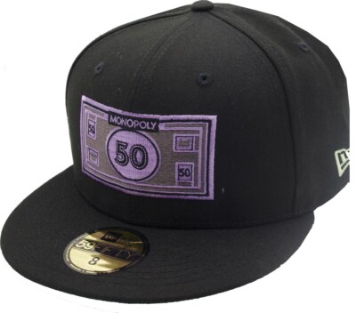 New Era Monopoly Fifty Dollar Bill Black Purple 59Fifty Limited