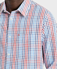 Calvin Klein Men's Slim Fit Plaid Shirt Windsurf Size Medium Pocket