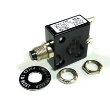 Philmore 30 Amp Push Button Manual Reset Thermal Circuit Breaker 50V DC, 250V AC