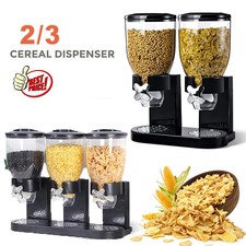 Triple/Double Cereal Dispenser Dry Food Storages Container Pasta Machine Kitchen