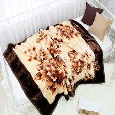 Korean Fashionable Blanket: Brown Flower pattern