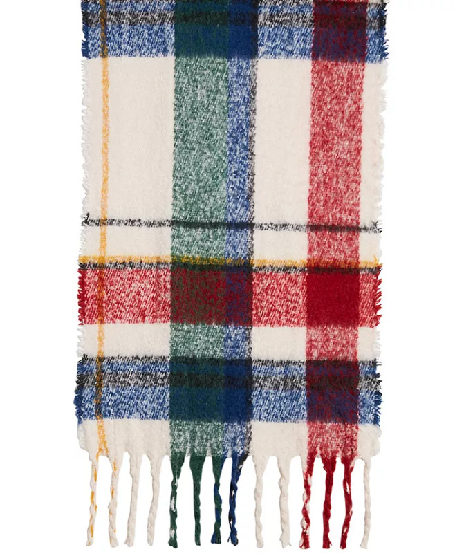 Cejon Spacious Plaid Blanket Wrap Winter Scarf One Size .