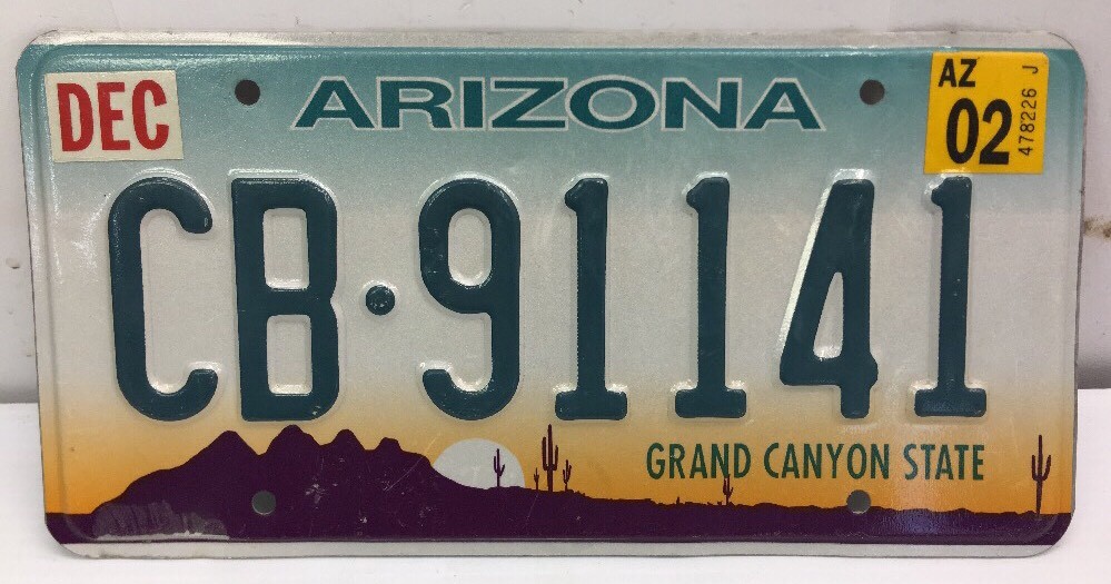 VINTAGE~2002~ARIZONA LICENSE PLATE (~CB•91141~) GRAND CANYON STATE