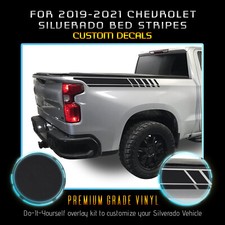 For 2019-2021 Silverado Side Bed Stripes Graphic Overlay Decal Flat Matte Vinyl