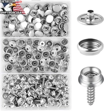 50 Set Stainless Steel Boat Marine Canvas Snap Cover Button Socket Fastener Kit