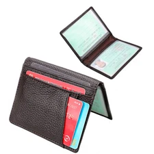 Genuine Leather Front Pocket Slim Wallet Minimalist Credit Card Holder Men Gifts