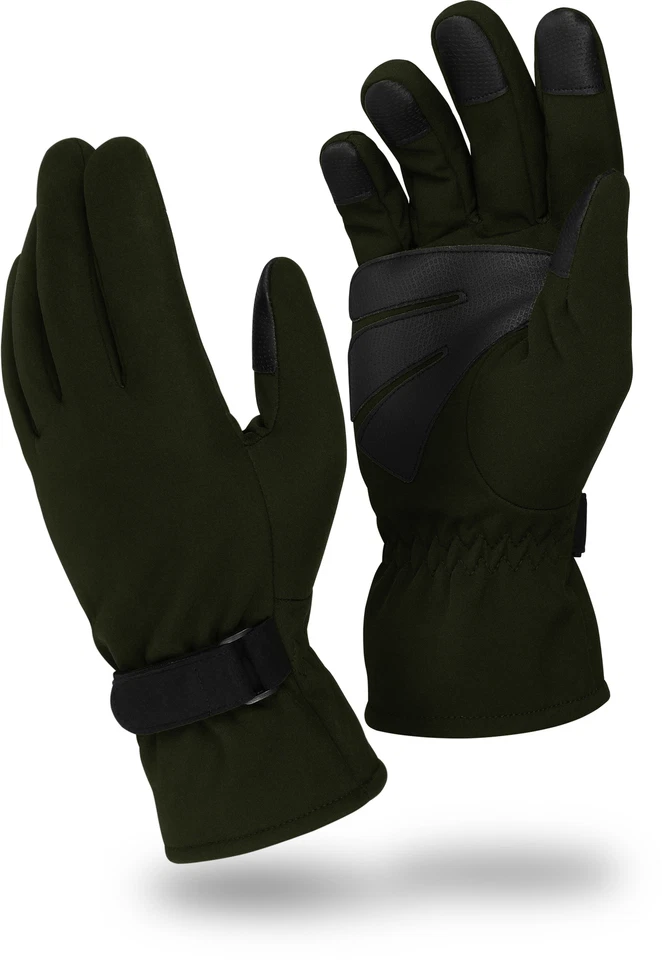 STORFISK FISHING & MORE Angler Softshell Handschuhe mit Fleece-Innenfutter und Touchscreen-Funktion