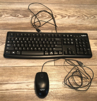 LOGITECH K120 WIRED KEYBOARD & MOUSE YU0036 820-009241 BLACK TRUSTED ...