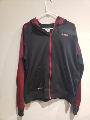 Nike Therma Fit LeBron James Hero Full Zip Hoodie Men’s Size Large Black  Maroon