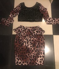 BN Crop Top And Skirt Set Suit Women Party Club Wear Size UK 12