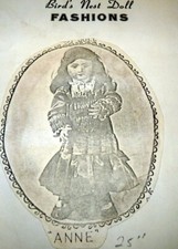 VTG 24" -25" French Or German Doll Dress Birds Nest Doll Fashion Sewing Pattern