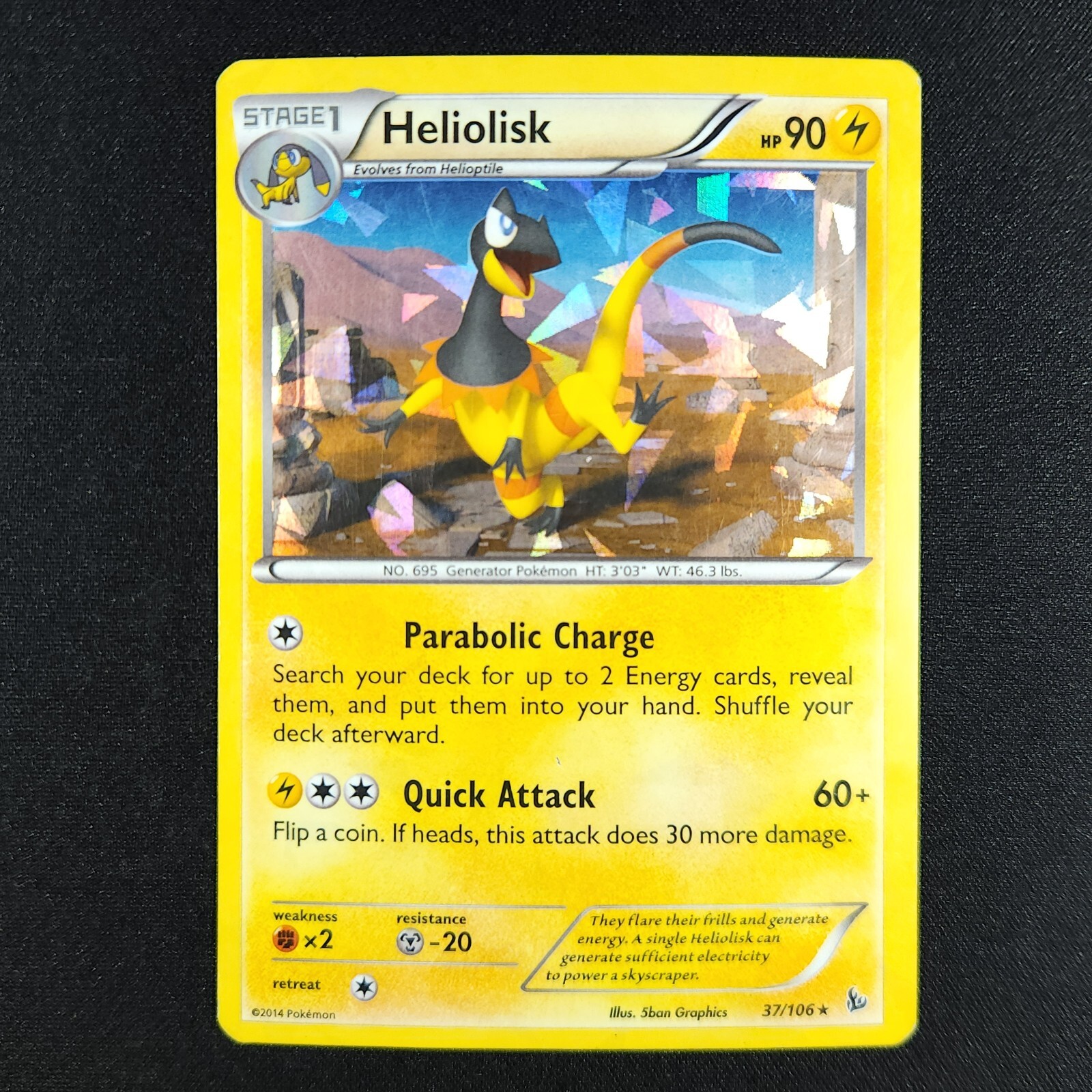 Heliolisk 37/106 Cracked Ice Holo - Flashfire - Pokemon Card