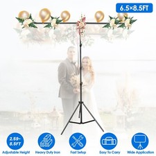 T-Shape Portable Backdrop Stand, Adjustable Photo Stand w/ 6 Spring Clamp