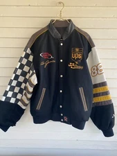 Dale Jarrett  Mens Leather Jacket Reversible UPS Chase Authentics JH Design SZ L