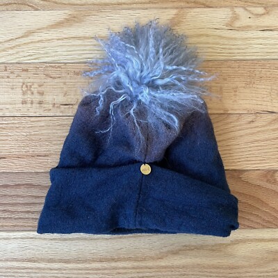 ARAE Blue Ombré Freya Boiled Wool Polar Fleece Mongolian Fur  display picture 1