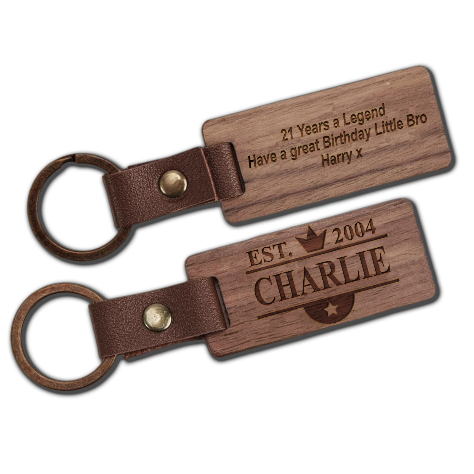 21st Birthday Gift Personalised Keyring Brother, Son, Grandson, Nephew or Friend