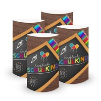 Itenga 6X Windlicht Klein Endlich Schulkind Schulanfang Einschulung 10Cm Deko