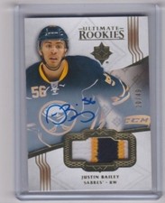 16-17 2016-17 ULTIMATE JUSTIN BAILEY ROOKIE PATCH AUTO /49 128 BUFFALO SABRES
