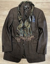 Giorgio Armani VESTIMENTA Blazer 40R Houndstooth Brown Black Flannel Sport Coat