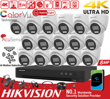 Hikvision 8MP 4K ColorVu CCTV System Outdoor Camera 4/8/16CH DVR AI Detection