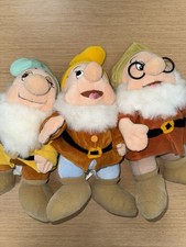 Disney Store Snow White  the 7 Dwarfs 12" Plush Stuffed Animal LOT OF 3 READ