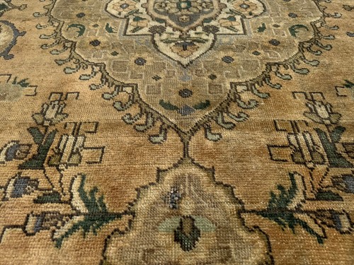 ALFOMBRA ANTIGUA 6x9 tejida a mano vintage oriental hecha a mano caqui verde óxido apagado - Imagen 16 de 22