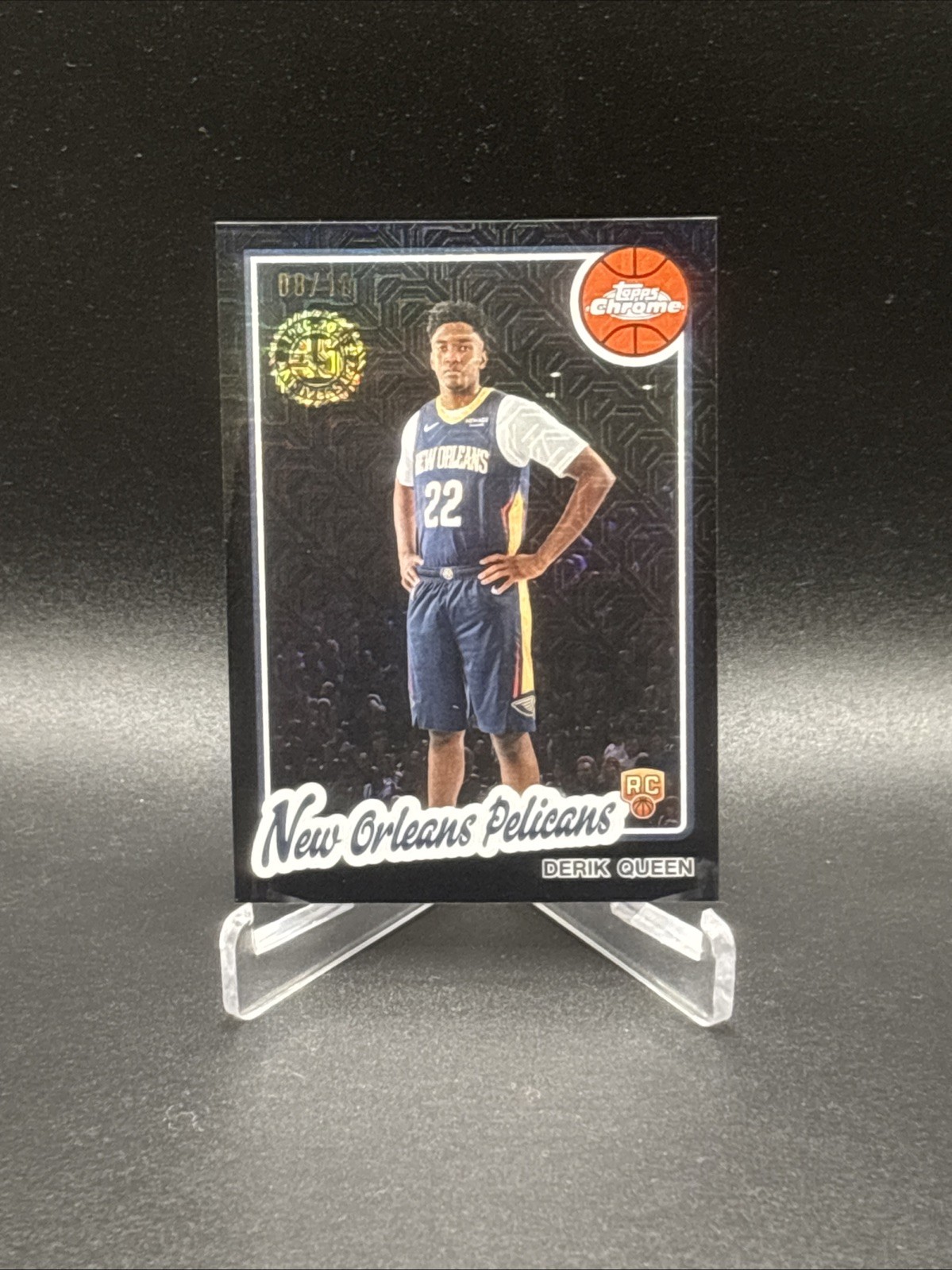 2025-26 Topps Chrome Derik Queen RC Silver Pack BLACK MOJO /10 Pelicans SP