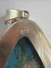 Vintage Native American Sterling Silver Turquoise Slab Pendant Statement  F27 — photo 5