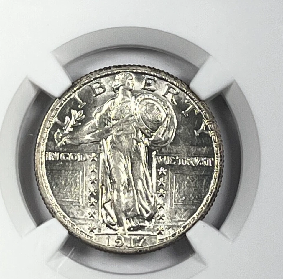 1917-S Type 1 Standing Liberty Quarter : NGC AU58FH  FULL HEAD - Image 3 of 4