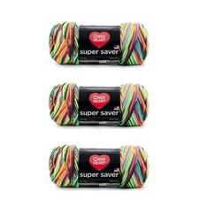 Red Heart Super Saver Yarn 3 Pack 100 Acrylic Worsted Knitting Crochet Craft