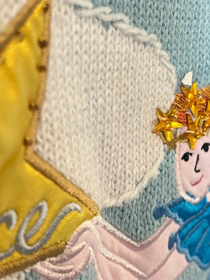 The Quacker Factory Women's Sweater 1X Blue Angel Patchwork Knit - Image 3 of 4