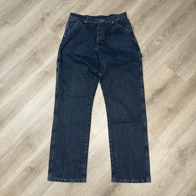 Wrangler Blue 94LSWQW Carpenter Worker Straight Fit Denim Jeans Baggy W30 L32