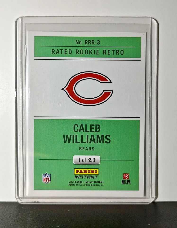 Tarjeta retro de novato Caleb Williams 2024 clasificación Panini novato NFL #3 Bears 1 de 890 Foto 2 de 4