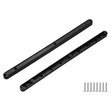 2Pcs 12" Drawer Slides Plastic Guide Rails Side Rails with Mounting Screws Black