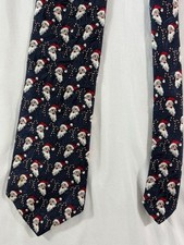 Vintage Cape Cod Santa Claus with Candy Canes Print Necktie Made in USA