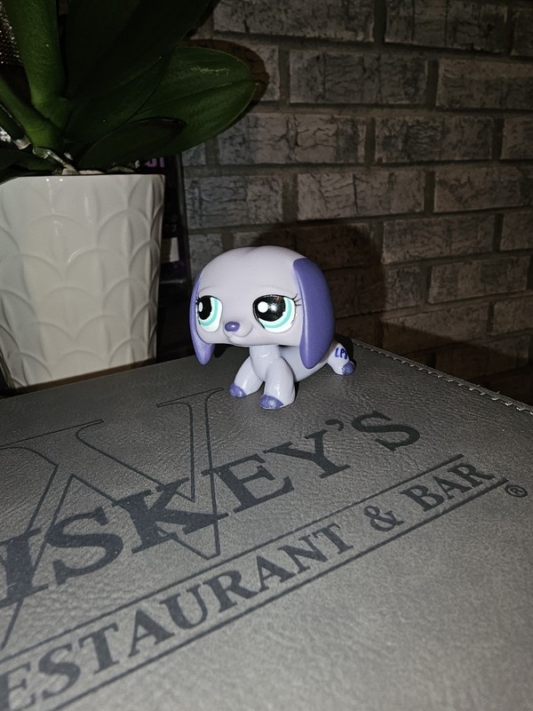 LPS Littlest Pet Shop #1367 Dachshund Purple w Blue Eyes Authentic