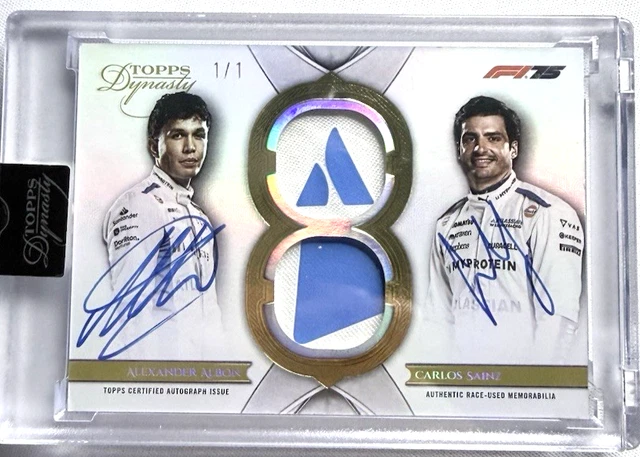 2025 Topps Dynasty F1 Alexander Albon & Carlos Sainz 1/1 Dual Patch Auto #CDRA*