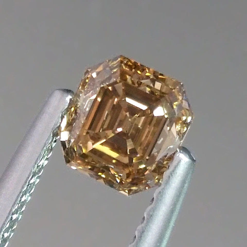 1.00cts Asscher cut Fancy Champagne Untreated Natural Earth Mined Loose Diamonds - Image 2 of 4