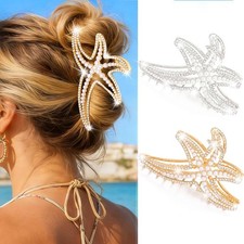 Banatra Starfish Hair Claw Clips Pearl Clip Gold and Silver