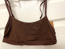 Calvin Klein Brown SZ S Lightly Lined Wireless Bralette Bra Logo QF6757 NWT
